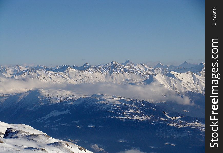 Panorama Vies of the alps in the eastern part of Switzerland. Panorama Vies of the alps in the eastern part of Switzerland.