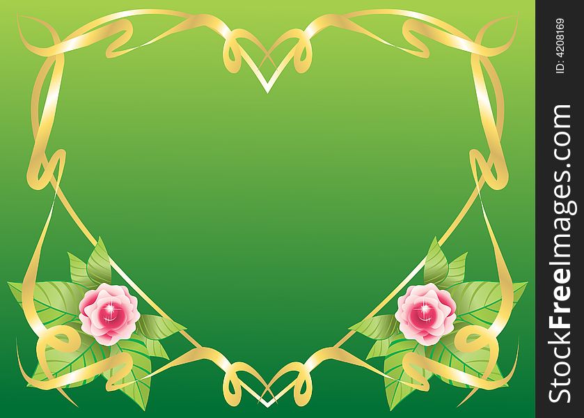 Floral Holiday Heart Background