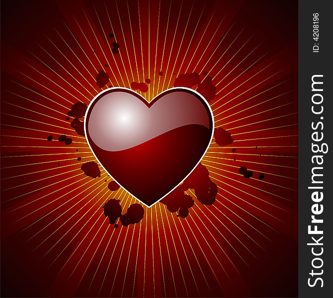 Vector valentin day illustration with lovely hearth on red background. Vector valentin day illustration with lovely hearth on red background