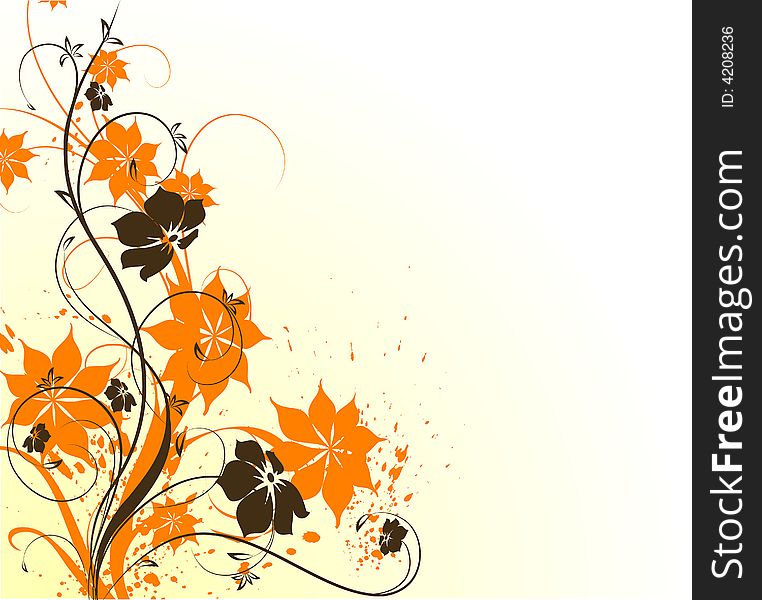 Abstract floral background. A vector format is added. Suits well for a postcard or background