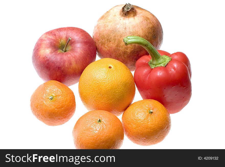 Object on white food Fruit background