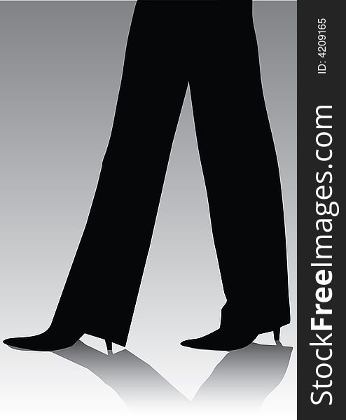Legs of business woman silhouette