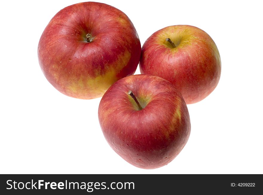 Object on white food fruit apple. Object on white food fruit apple