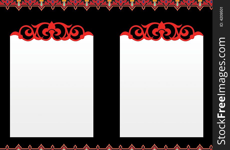 Pattern designed two floral frame. Pattern designed two floral frame