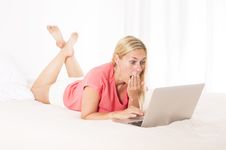 Woman With Laptop Royalty Free Stock Photos