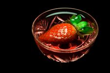 Strawberry In Drink Stock Photo
