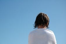 Child At Beach With Back Turned Stock Images Child At Beach With Back Turned Stock Images