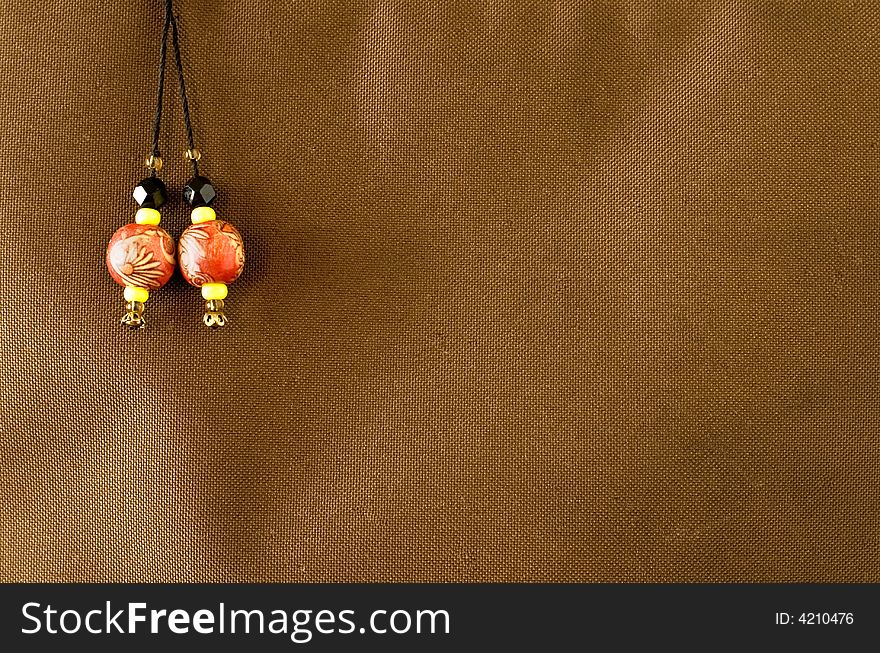 Bead Over Textile Background