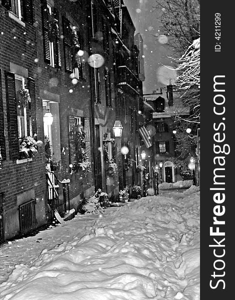 Stock image of a snowing winter at Boston, Massachusetts, USA. Stock image of a snowing winter at Boston, Massachusetts, USA