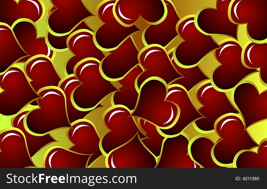Background made of hearts, vector illustration