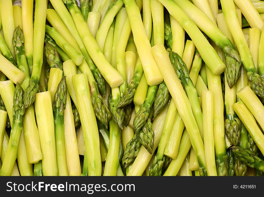 Freshly cooked asparagus spears - healthy and vegetarian diet