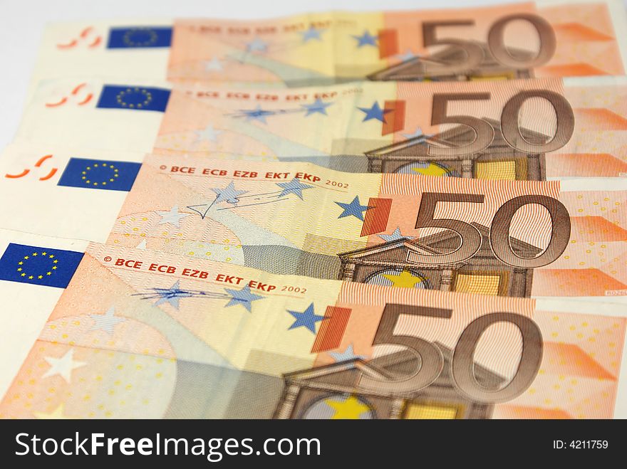 Lots of European currency paper money