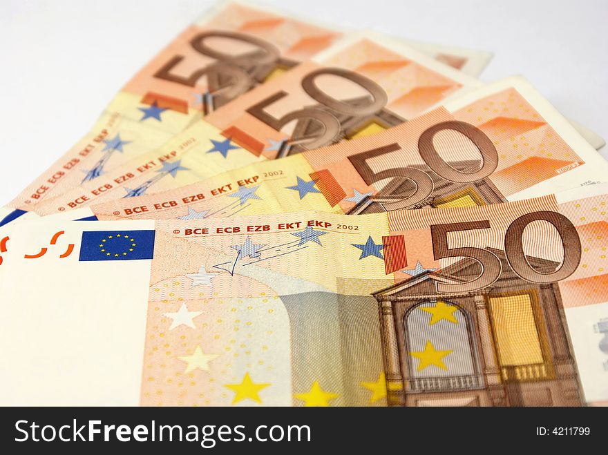 Lots of European currency paper money