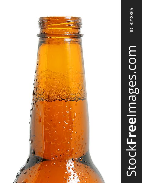 Top of the bottle with no cap over white background