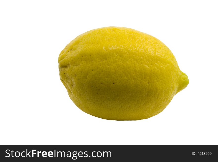 Yellow lemon on white background. Isolated object