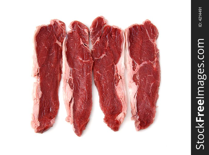 Fillet of beef on a white background. Fillet of beef on a white background