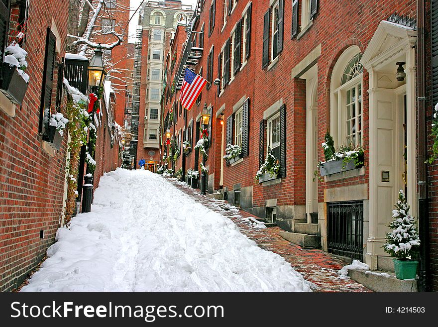 Stock image of a snowing winter at Boston, Massachusetts, USA. Stock image of a snowing winter at Boston, Massachusetts, USA