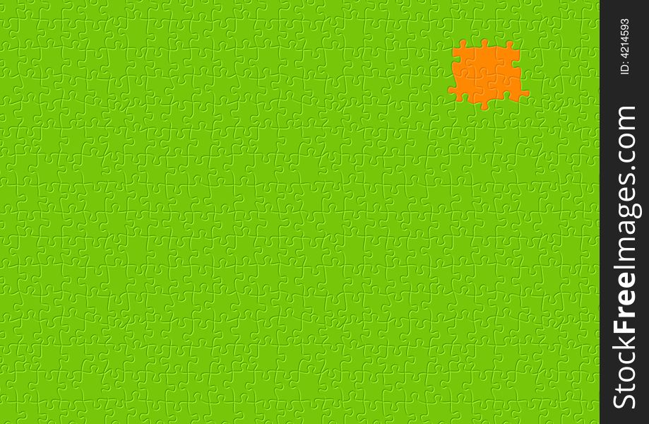 Background - Volumetric Green And Orange Puzzle