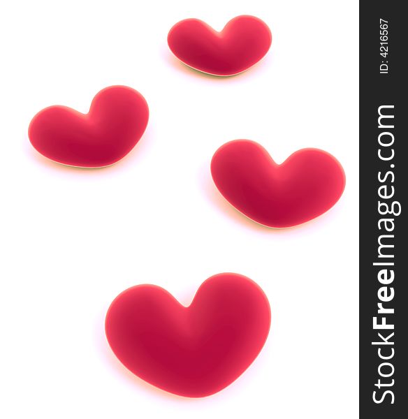 Great hearts isolated on background. Great hearts isolated on background