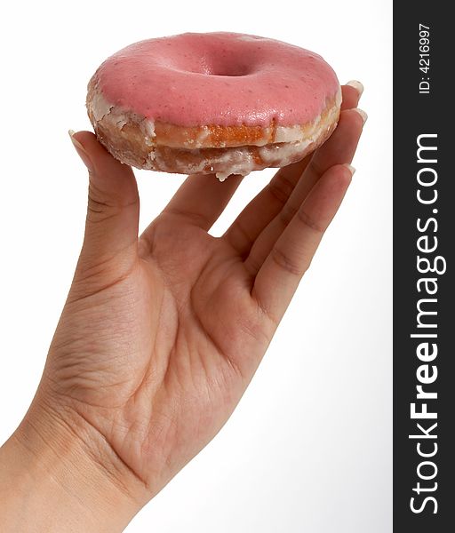 Fresh strawberry doughnut - good for snack time