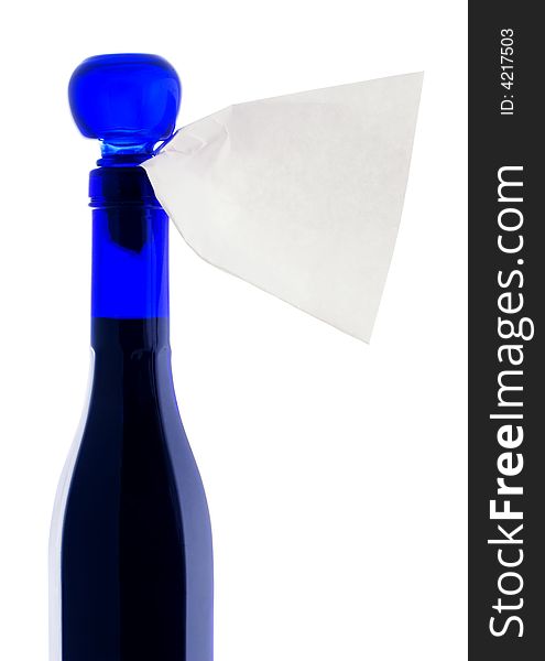 Blue Bottle With Label