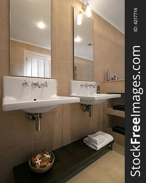 Bathroom interior in modern home. Bathroom interior in modern home