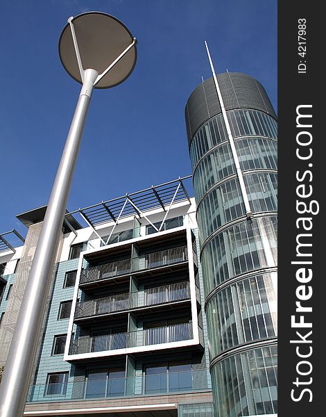 Contemporary Urban Architecture against a Blue Winter Sky