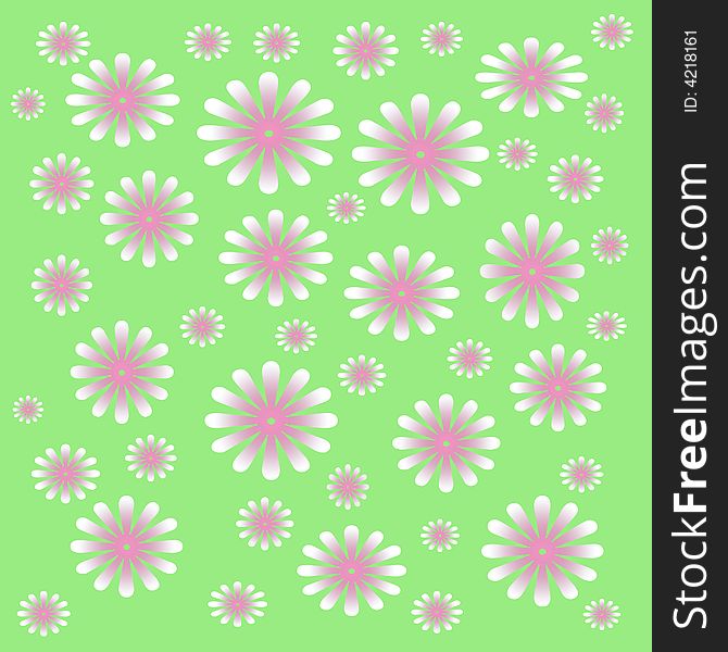 Pink spring flowers on solid background illustration. Pink spring flowers on solid background illustration