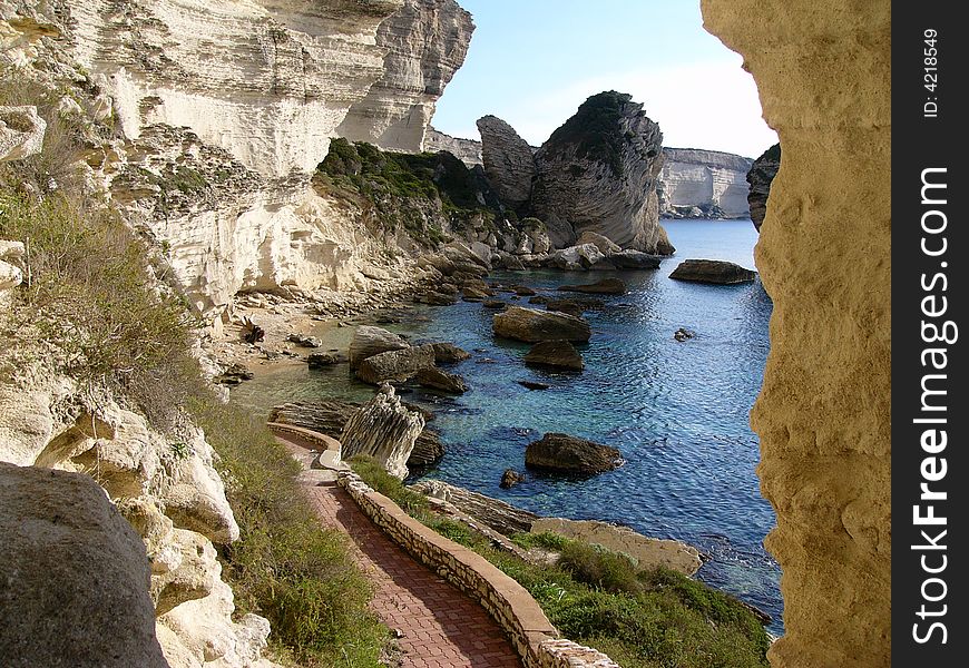 Beautiful limestone cliffs - Corsica, Bonifacio. Beautiful limestone cliffs - Corsica, Bonifacio