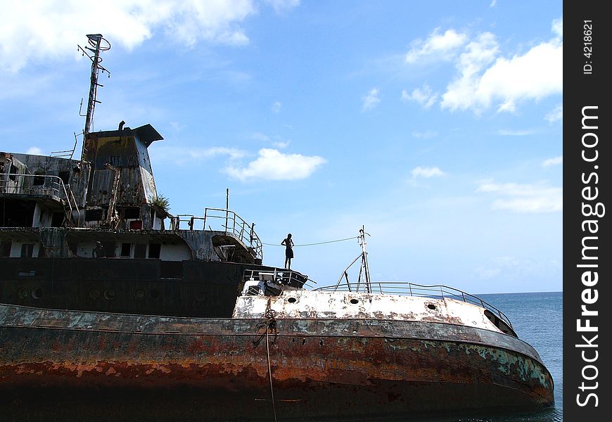 Shipwreck - Dominica, carribean, sea, wreck