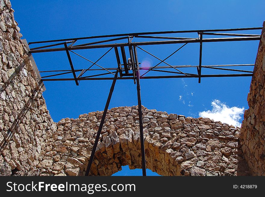 An old ruin from an abandon mine in Uspallata Mendoza Argentina. An old ruin from an abandon mine in Uspallata Mendoza Argentina