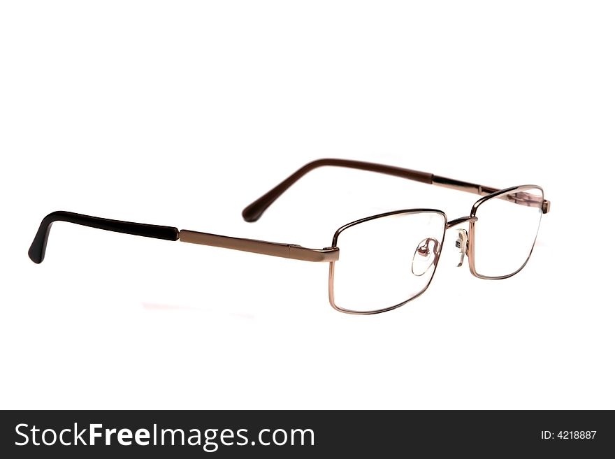 Eyeglasses on the white background