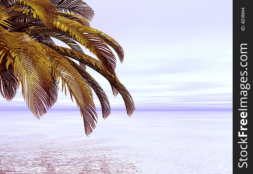 Beautiful summer seascape with palm. Beautiful summer seascape with palm