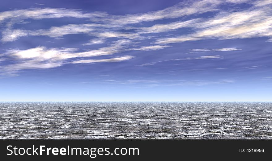 Beautiful winter landscape. 3d image