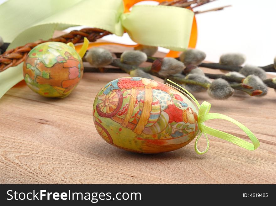 Easter still-life with colorful eggs. Easter still-life with colorful eggs