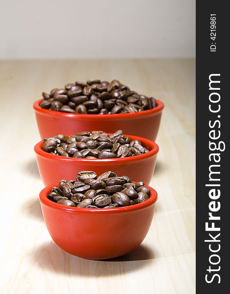 Coffee Beans In Red Bowls  2
