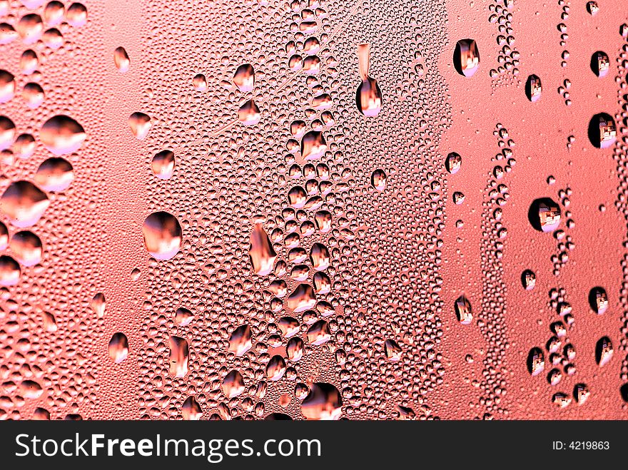 Close-up of water drops on glass (Background)