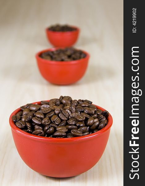 Coffee Beans In Red Bowls  6