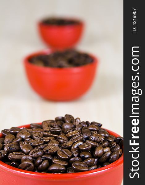 Coffee Beans In Red Bowls  7