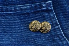 Free Buttons On Denim Royalty Free Stock Images - 4223239