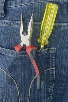 Red Pliers And Yellow Screwdriver Royalty Free Stock Photo Red Pliers And Yellow Screwdriver Royalty Free Stock Photo