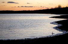Sunset Over Lake In Winter Royalty Free Stock Photo Sunset Over Lake In Winter Royalty Free Stock Photo