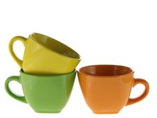 Three Color Cups Stock Photos Three Color Cups Stock Photos