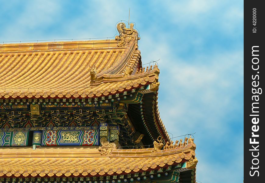 China. Beijing. Forbidden city. The roof of an imperial palace