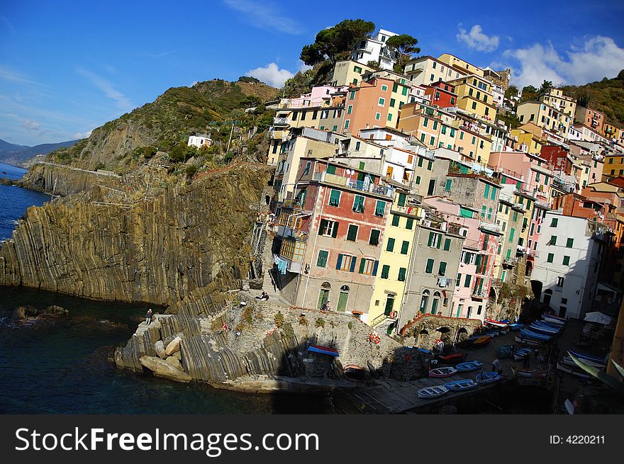 A coastal village in Italy. A coastal village in Italy