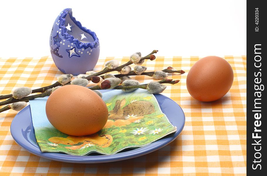 Easter breakfast- eggs on a plate