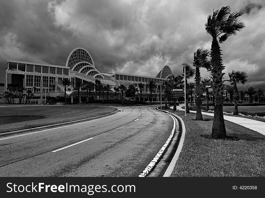 The Orange County Convention Center (North Concourse) in Orlando Florida on a stormy morning. The Orange County Convention Center (North Concourse) in Orlando Florida on a stormy morning.