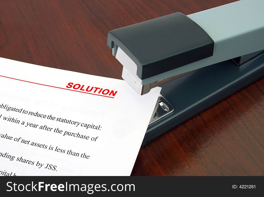 Office stapler and document Solution