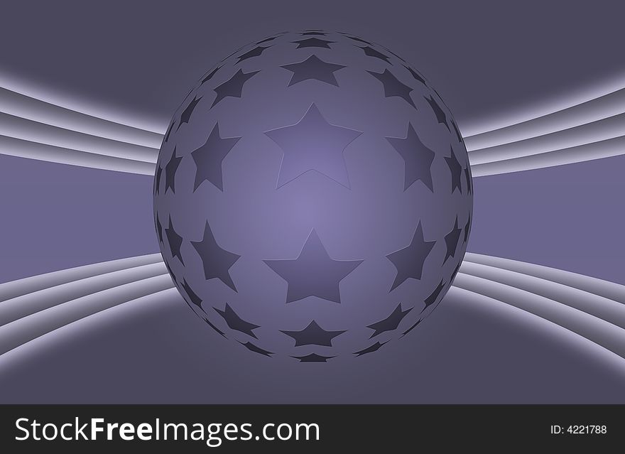 Sphere on a blue background