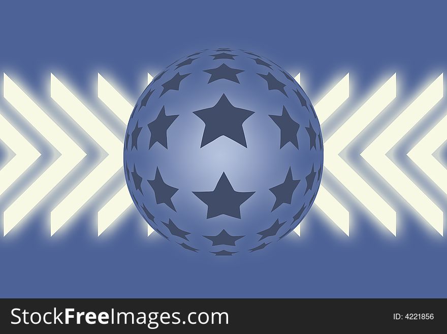 Sphere on a blue background